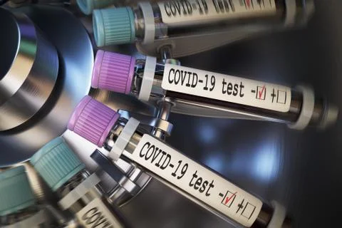 Negative COVID-19 test and laboratory sample of blood testing for diagnosis new 스톡 일러스트