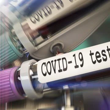 Negative COVID-19 test and laboratory sample of blood testing for diagnosis new Stock Illustration
