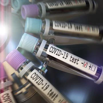 Negative COVID-19 test and laboratory sample of blood testing for diagnosis new 스톡 일러스트