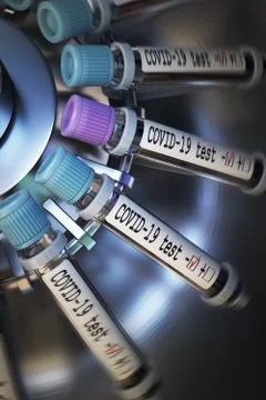 Negative COVID-19 test and laboratory sample of blood testing for diagnosis new Illustrazione stock