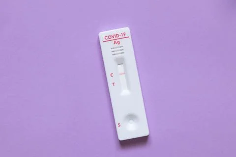 Negative covid test lies on isolated background , test Stock Photos