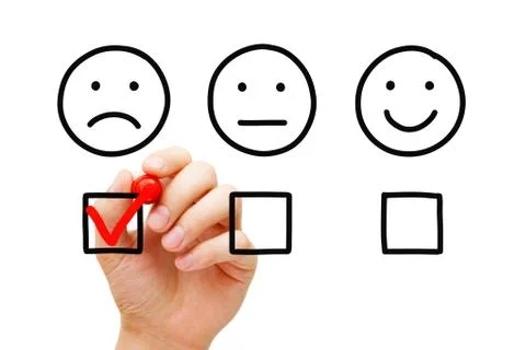 Negative Customer Feedback Survey Concept Stockfoto's