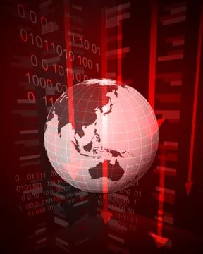 Negative decreasing statistics in asian countries vector illustration 스톡 일러스트