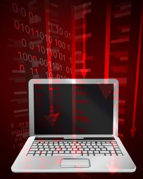 Negative decreasing statistics in notebook vector illustration Illustrazione stock