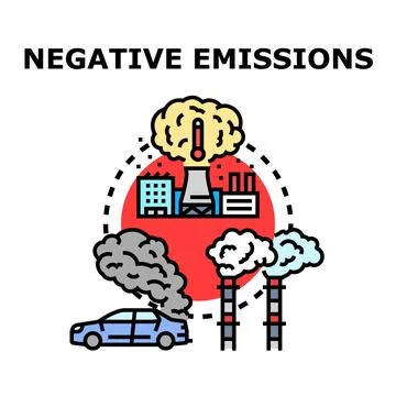Negative emissions concept for climate impact reduction Stock Illustration