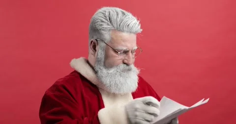 Negative Emotions of Angry Crazy Mad Screaming Santa Claus Swearing at Naughty Stock Footage 164533022