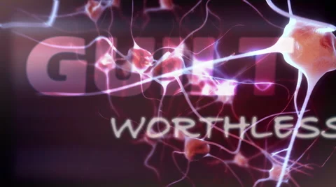 Negative emotions: Zoom through eye into brain / neuron activity Stock Footage 42687247