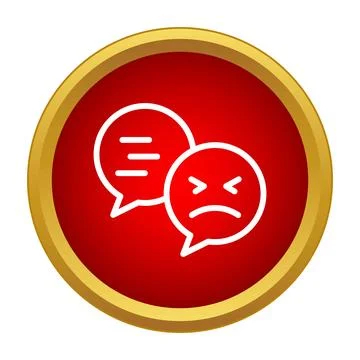 Negative feedback and angry communication speech bubbles icon Stock Illustration