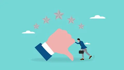 Negative feedback concept illustration with the concept of a businessman wh.. Stock Illustration