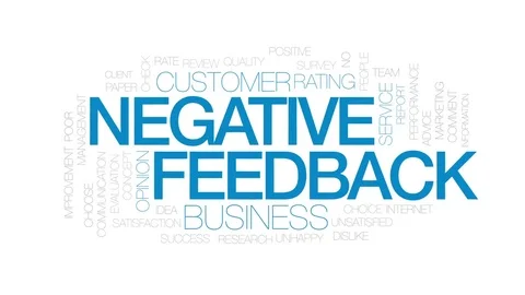 Negative feedback design animated word cloud, text design animation. Kinetic Stock Footage 73979802