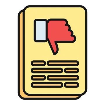 Negative feedback review document showing thumbs down icon Stock-Illustration