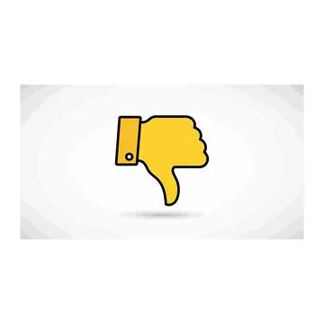 Negative feedback thumbs down icon with circular background Stock Illustration