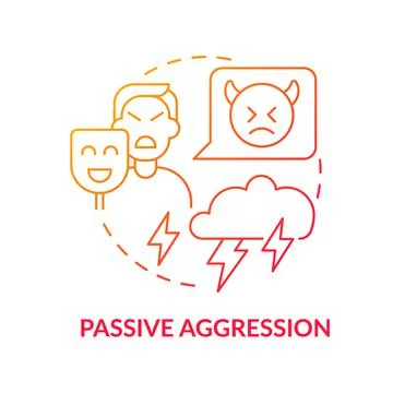 Negative feelings passive expression concept icon Stock Illustration
