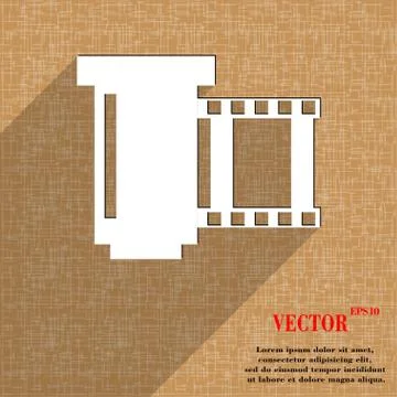 Negative films icon symbol Flat modern web design with long shadow and space  Stock Illustration