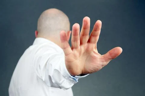 The negative gesture of men turned aside Stock Photos