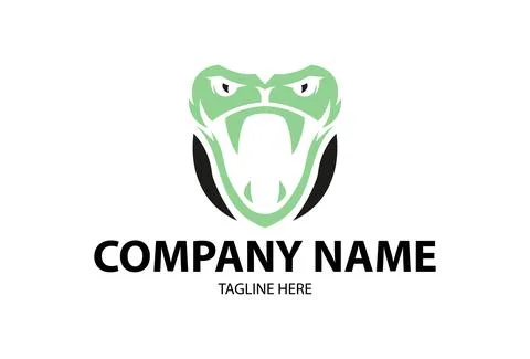 Negative Green Snake Logo Design Stock Illustration