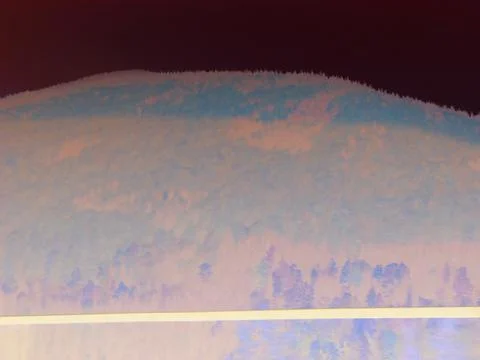 Negative image - Blurred image of distant mountain forests in autumn Stock Photos