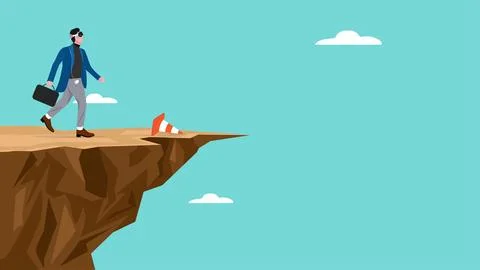 Negative impact from AR &amp; VR technology headset, businessman using AR and V.. Stock Illustration