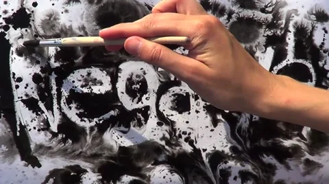 "Negative" lettering appearance. Hidden nscription comes in sight Stock Footage 67373880