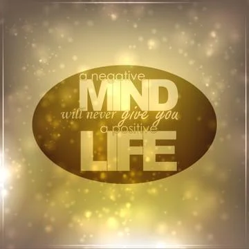 Negative mind, positive life Illustrazione stock