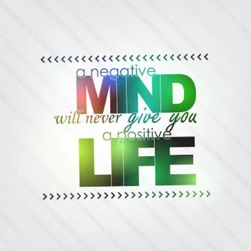 Negative mind, positive life 스톡 일러스트