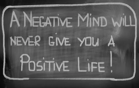 A negative mind will never give you a positive life concept Stock Illustration