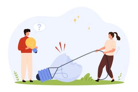 Negative Mindset and Failure Concept Illustration Stock Illustration