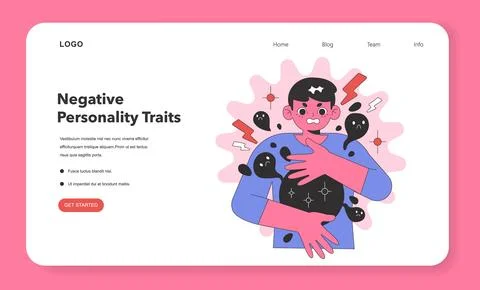 Negative Personality Traits concept. Flat vector illustration. 스톡 일러스트