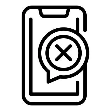 Negative phone test icon, outline style Stock Illustration