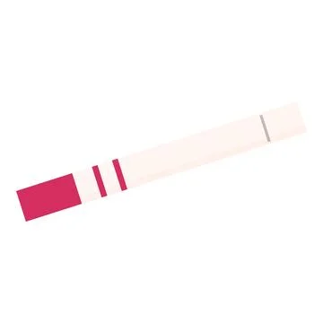Negative pregnancy test showing one red line on white background Stock Illustration