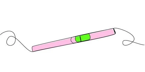 Negative  pregnancy test in single line on a white background. A stock vect.. Stock Illustration