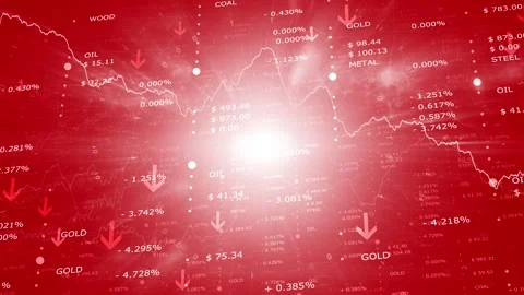 Negative red business recession data animation Stock Footage 337191789