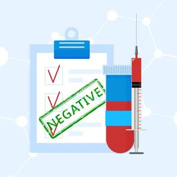 Negative result of test blood, check up and positive news from analysis Stock Illustration