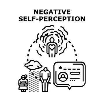 Negative self perception harming mental health and emotional well being Stock Illustration