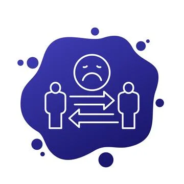 Negative social interaction line vector icon Stock Illustration
