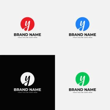Negative space abstract modern initial y letter logo design vector template.  Stock Illustration