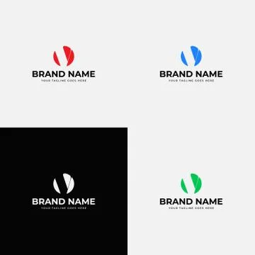 Negative space abstract Modern Line Art Style Letter V Logo Design Inspiratio Illustrazione stock