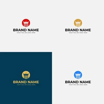 Negative space abstract modern shield Castle tower silhouette for real estate Stock Illustration