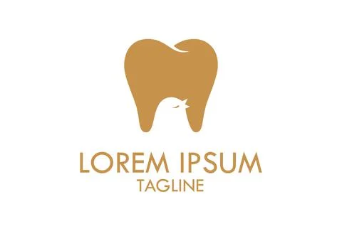 Negative Space Bird Brown Tooth Dental Clinic Nature Logo Design	 Stock Illustration
