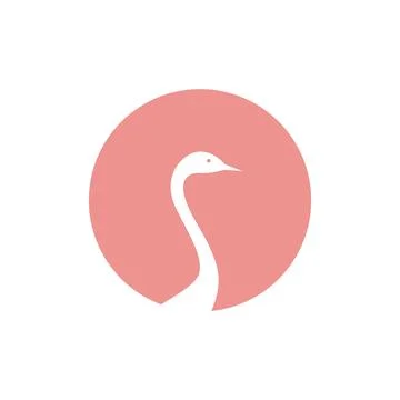 Negative space with bird Herons logo design vector graphic symbol icon sign.. Stock Illustration