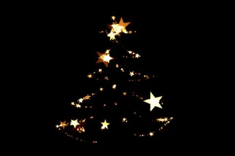 Negative space Christmas tree concept. Creative winter layout made with everg Stock Photos
