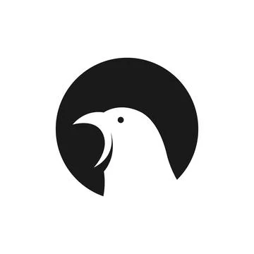 Negative space circle with little bird logo design vector graphic symbol ic.. Stock Illustration
