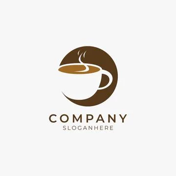 Negative space coffee logo icon Stock Illustration