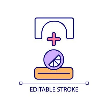 Negative space in composition design RGB color icon Illustrazione stock