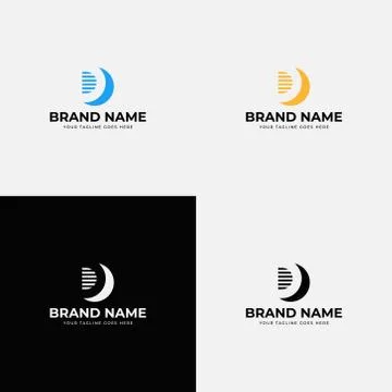Negative Space Creative Abstract Modern Line Initial Letter D vector line log Stock Illustration