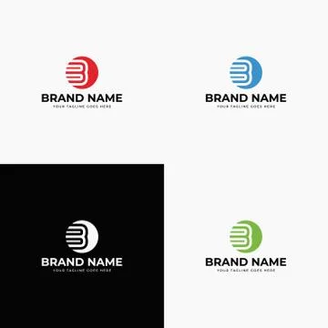 Negative Space Creative Initial Letter B Business logo Design Template Vector Stock Illustration