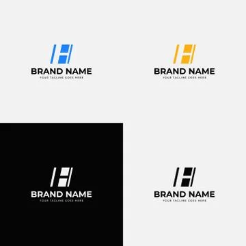 Negative space creative modern abstract Initial letter h logo design vector t Stock Illustration