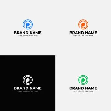 Negative Space creative modern Initial P letter logo design vector template.  Stock Illustration