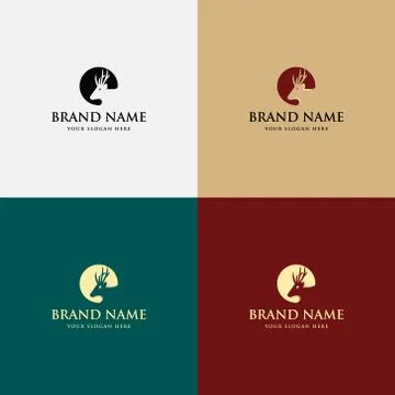 Negative space creative modern line art style minimal deer head logo design c Stock Illustration
