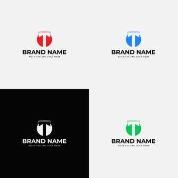 Negative space creative modern trendy abstract initial t letter logo design v Stock Illustration